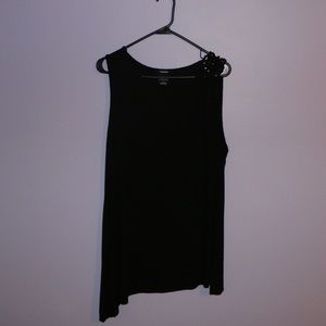 Black Asymmetrical Black Blouse